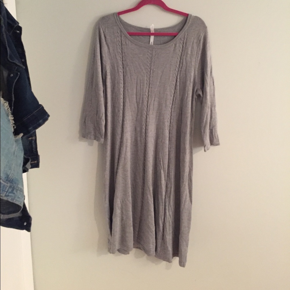 Grey sweater dress