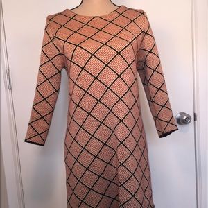 Zara red & black diamond sweater dress