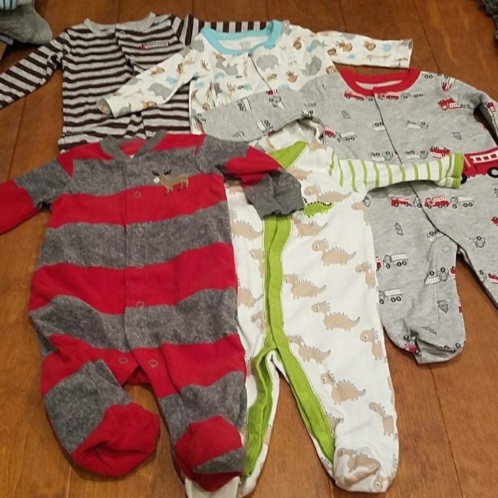5 pc. Baby boy sleepers