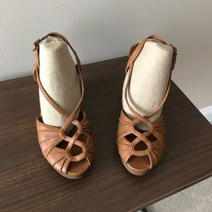 Camel colored wedges