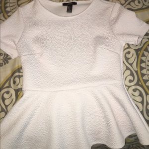 Really cute white peplum top!