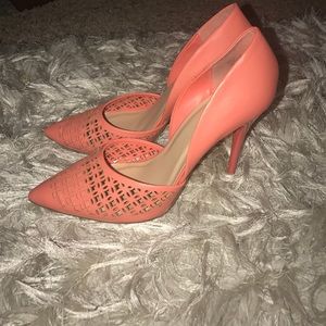Coral cut out heels