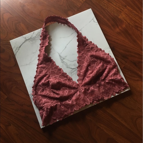 PINK Victoria's Secret Other - Worn Once! Floral Halter Bralette in Dusty Rose