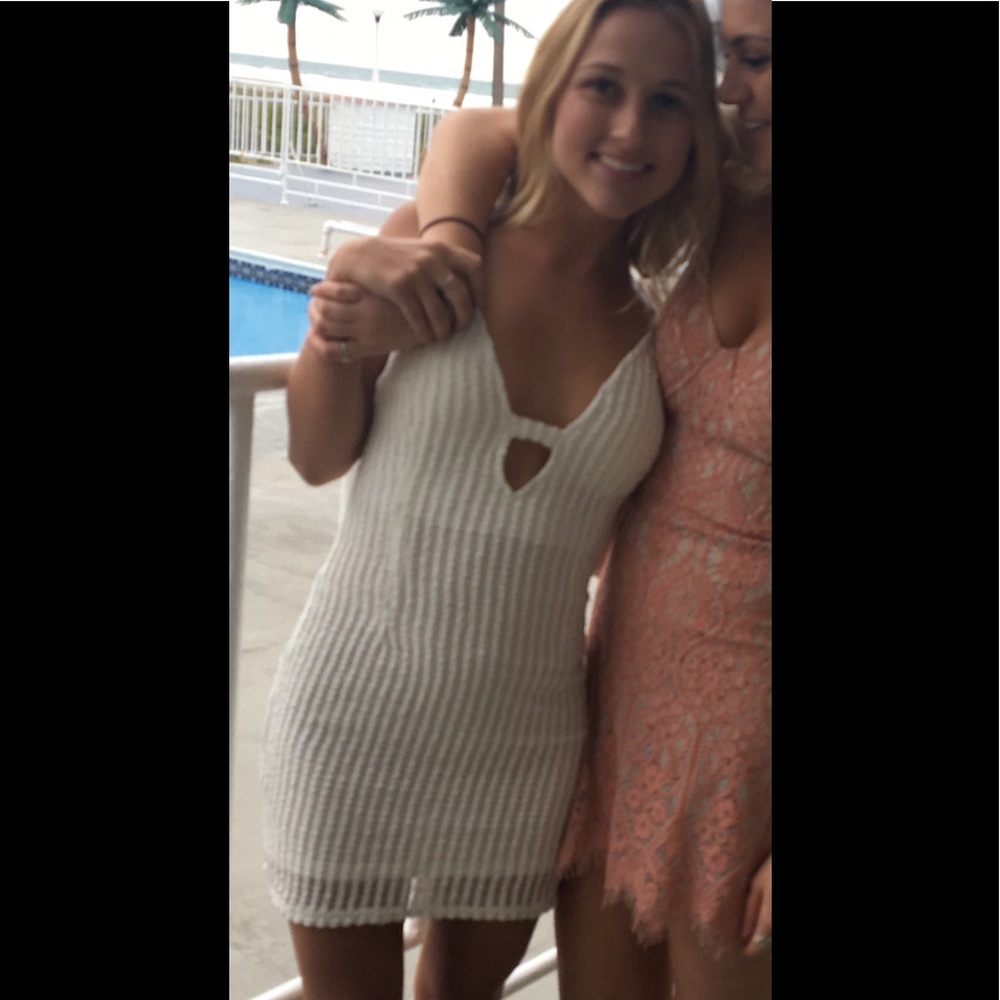 White Bodycon mesh dress