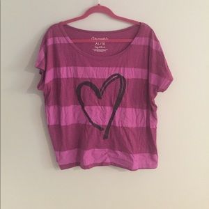 Purple tshirt with black heart