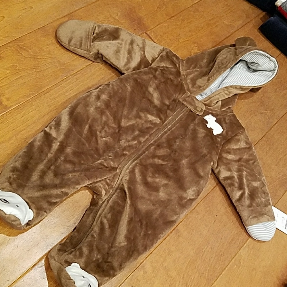 Brown polar bear winter zip up