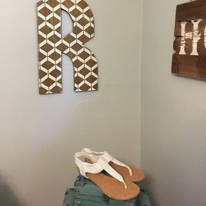 Steve Madden "Madden Girl" white headed sandals