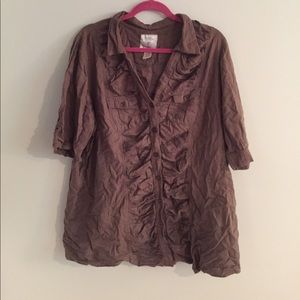 Army green button down