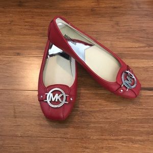 Red Michael Kors Flats