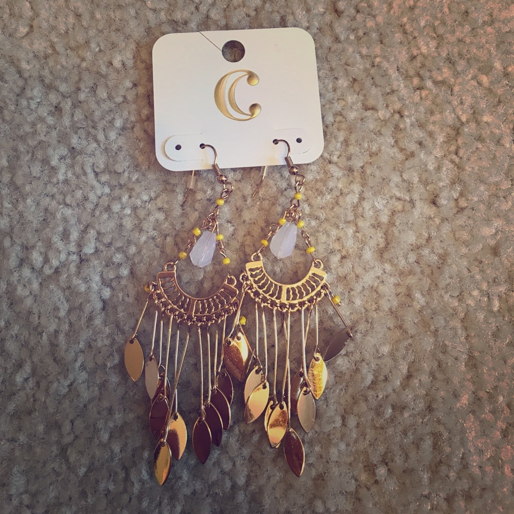 Gold & Yellow Chandelier Earrings
