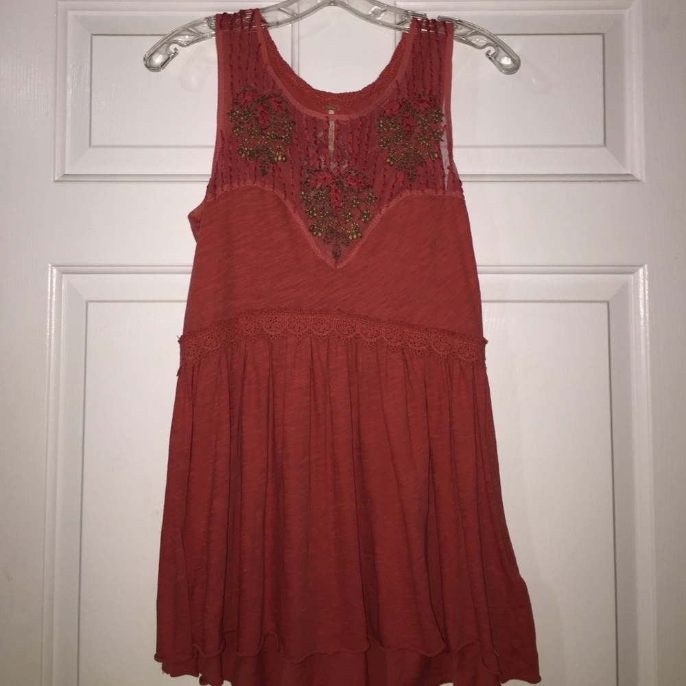 Free People Embroidered Tank