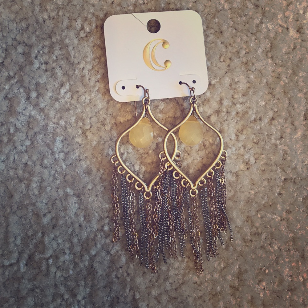 Mixed Metal Chandelier Earrings