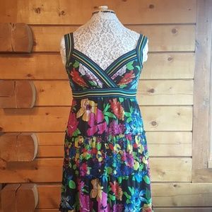 Jones New York floral chiffon maxi dress, sz 8