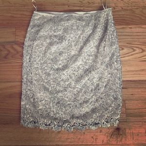 Sparkly sequined white and silver skirt