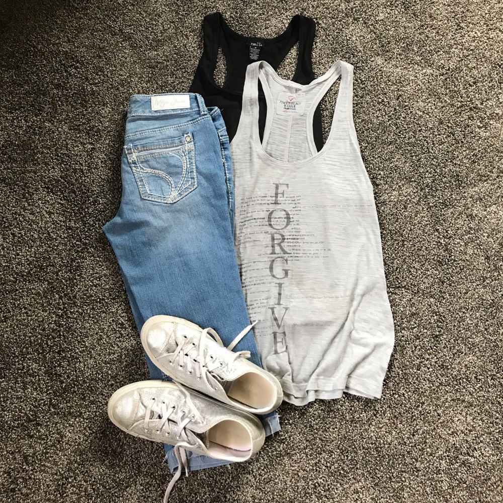 American Eagle Forgive Forget Racerback Tank