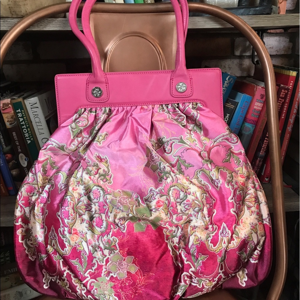 SALE NWT Kathy Von Zeeland Silk/Leather