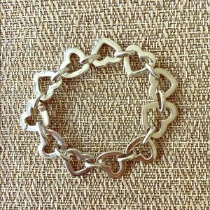 Silver Interlocking Heart Bracelet