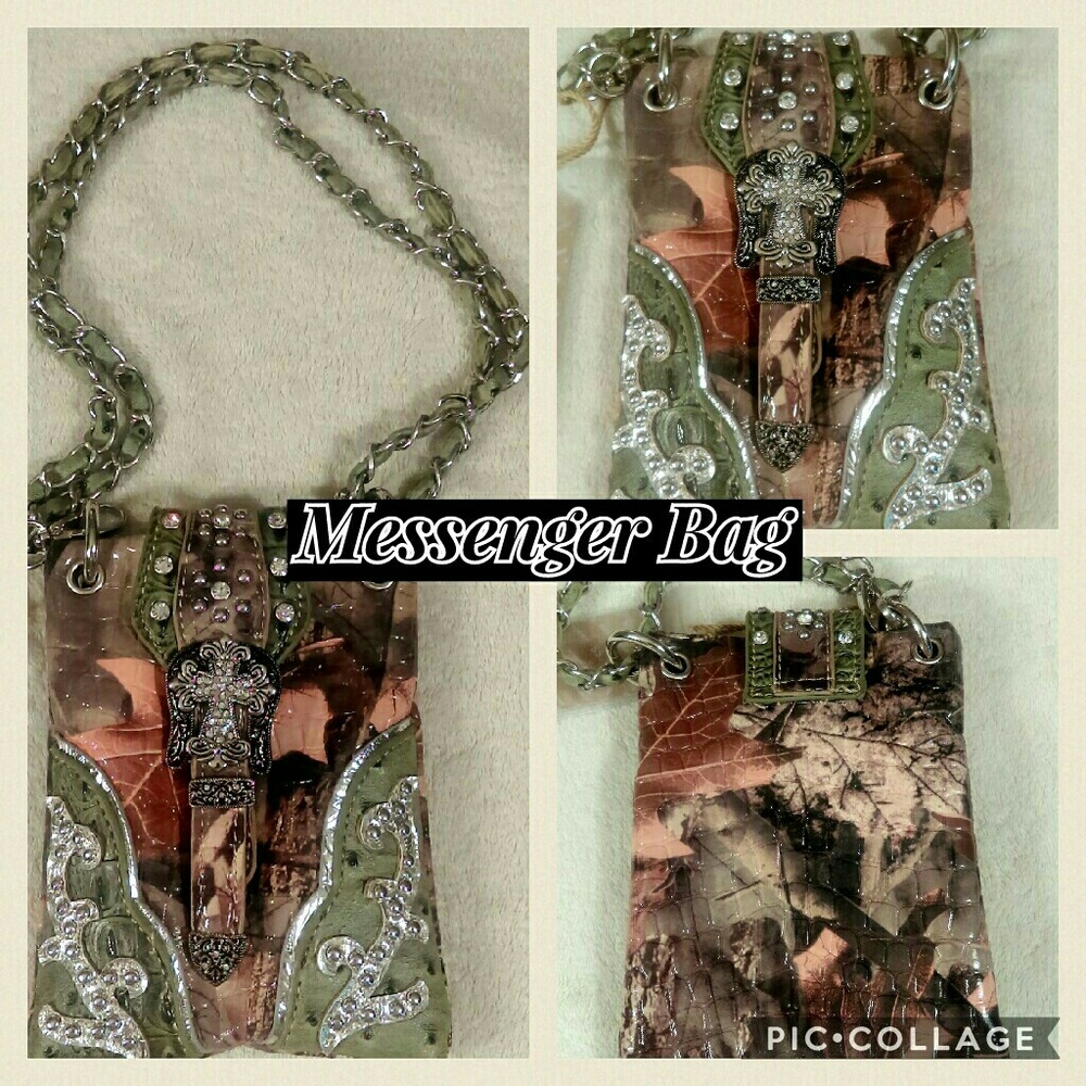 NWT Cammo/Western style messenger bag