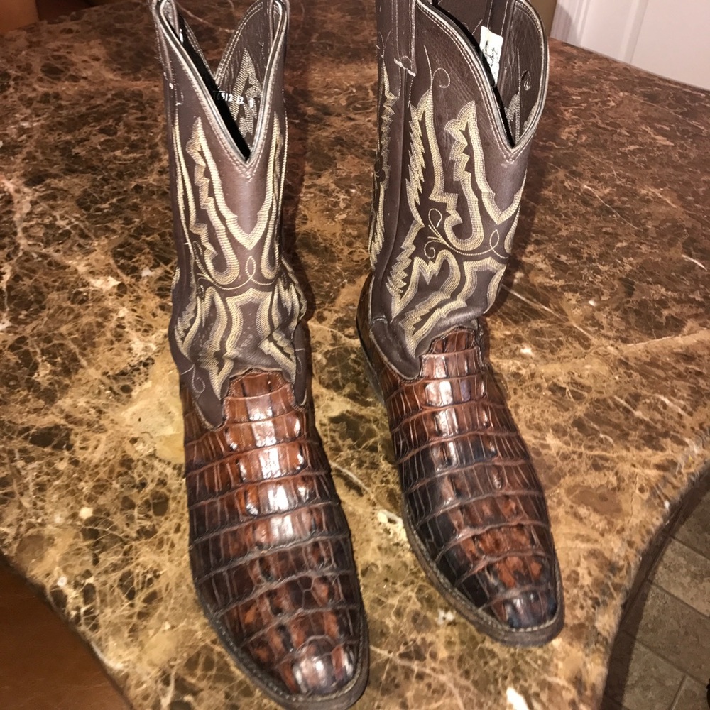 Men's Larry Mahan Caiman/Gator Cowboy Boots