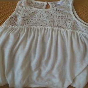Creme crochet tank top