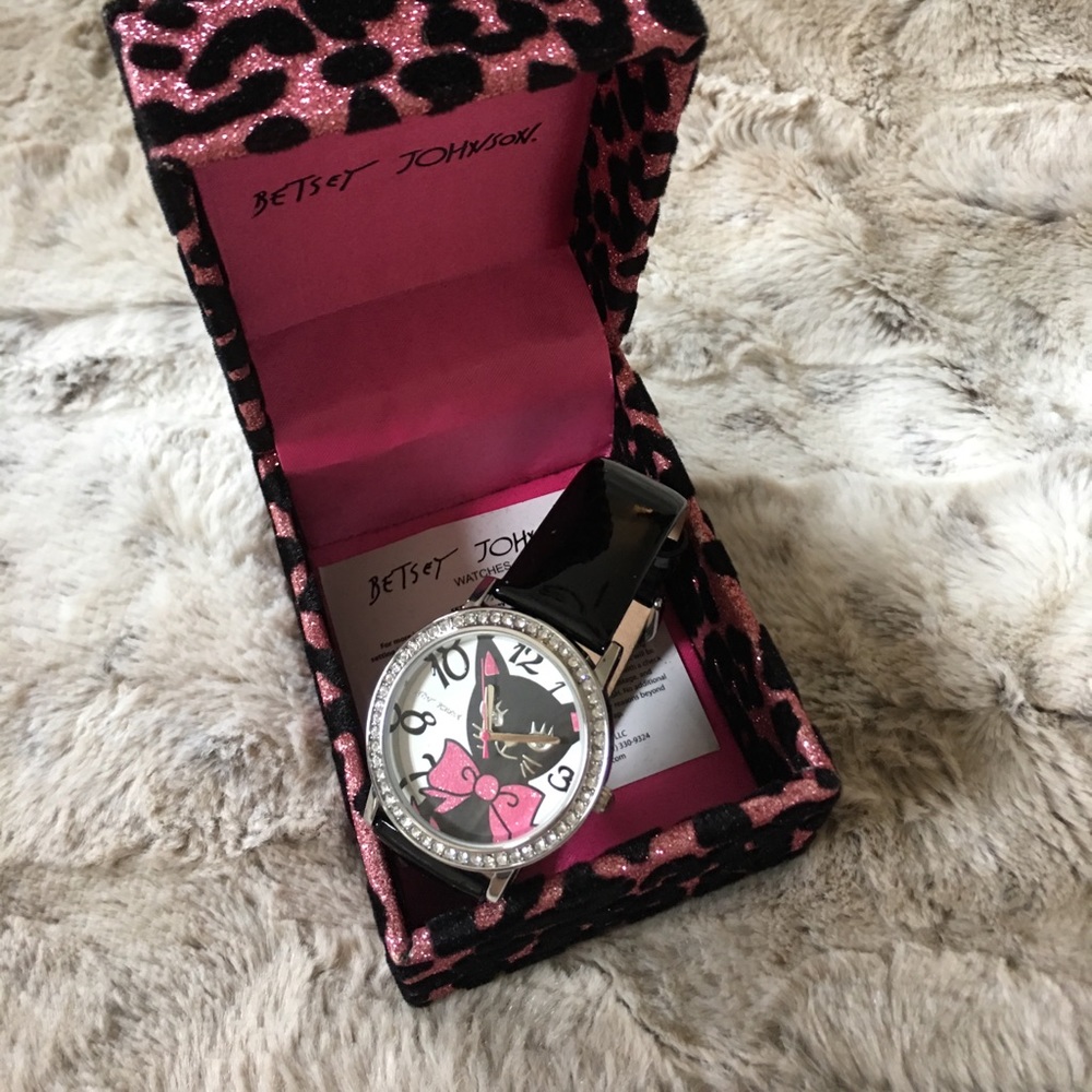 NWOT Betsey Johnson cat watch with box!!!