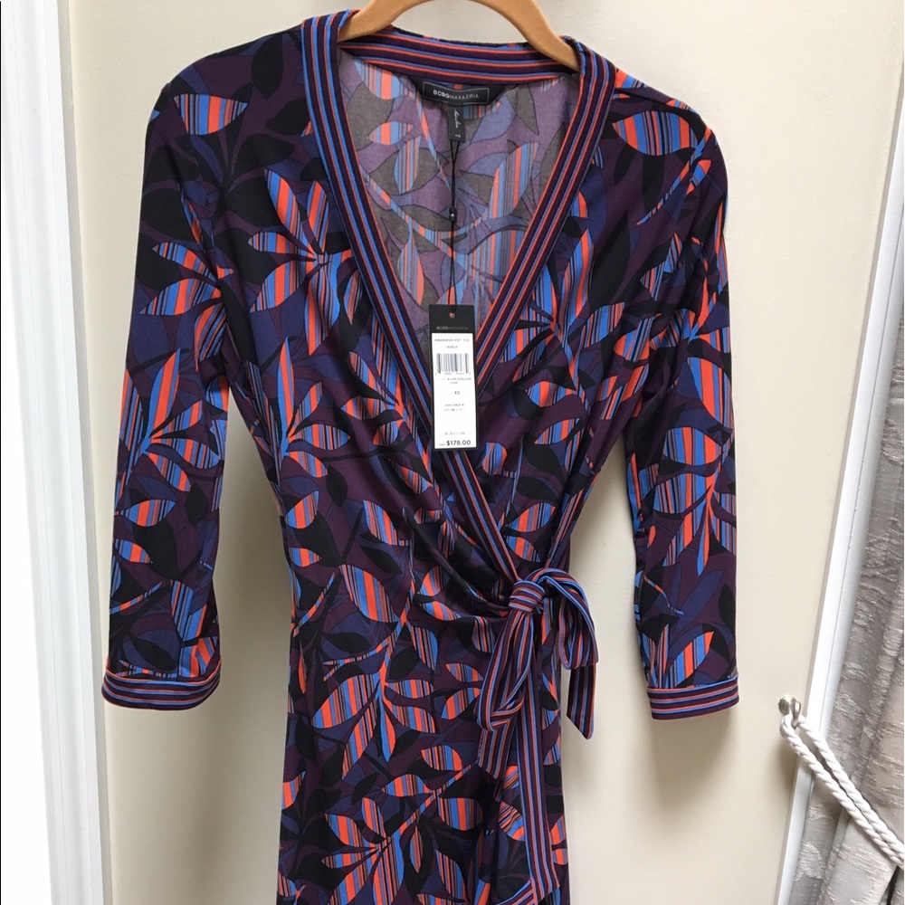 BCBG Long sleeve wrap dress