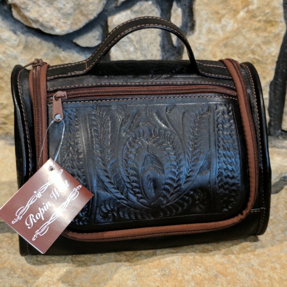 NWT Ropin West Vanity Case - Black Leather