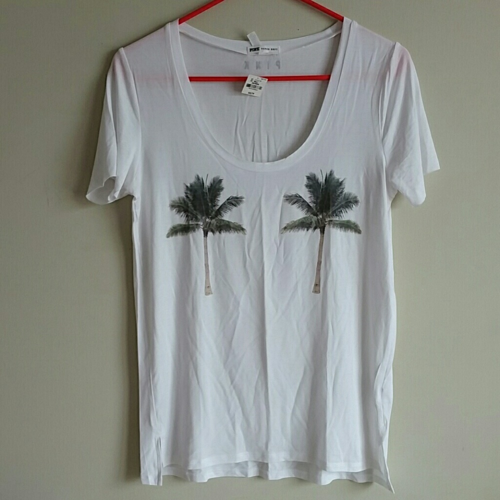 SIZE L PINK VICTORIA'S SECRET SUPER SOFT TEE - Picture 1 of 4