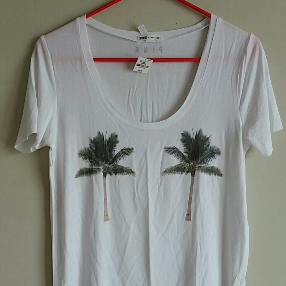 SIZE L PINK VICTORIA'S SECRET SUPER SOFT TEE - Picture 2 of 4