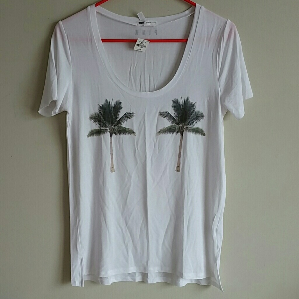 SIZE L PINK VICTORIA'S SECRET SUPER SOFT TEE - Picture 3 of 4