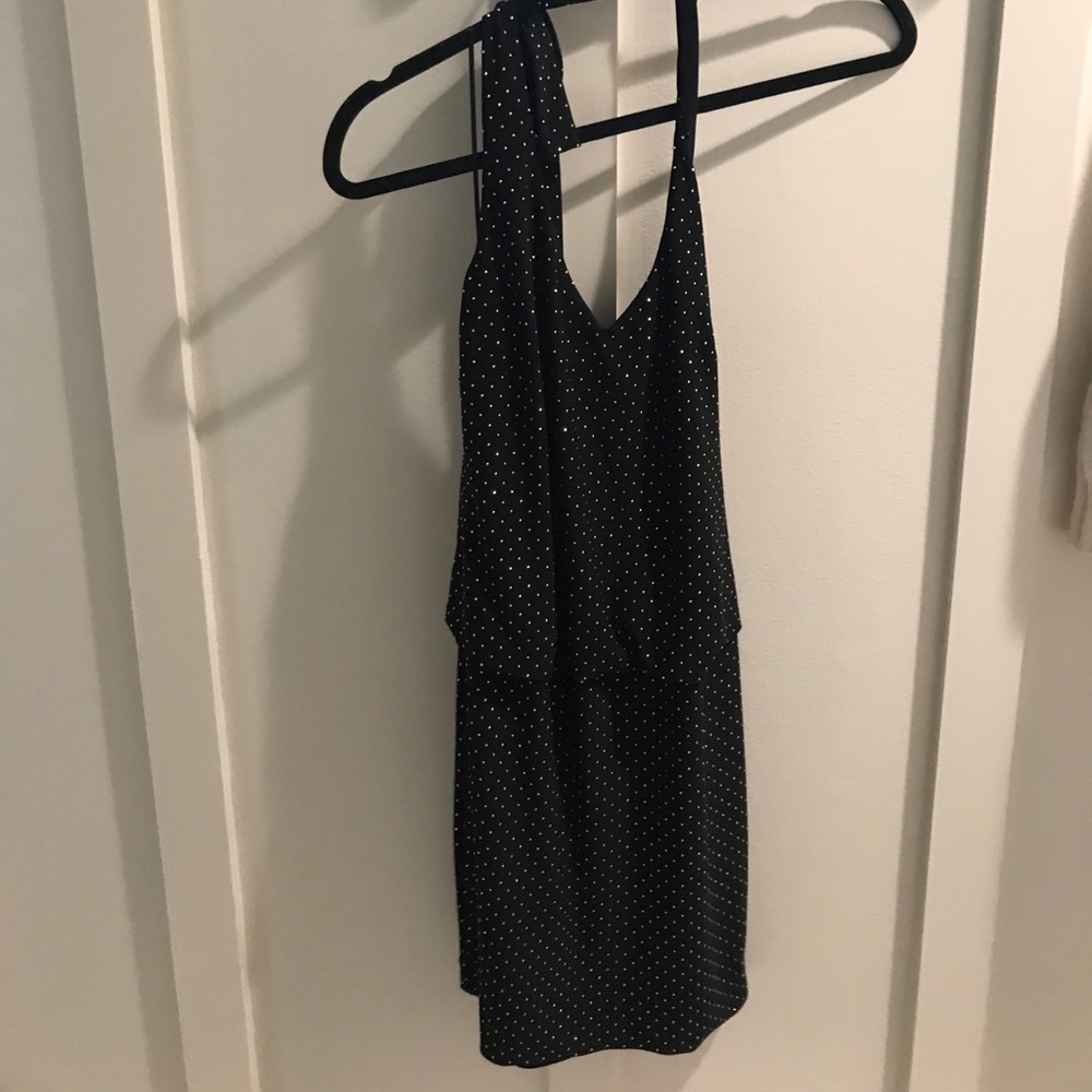 Cache dress XS black with gold metal beads
