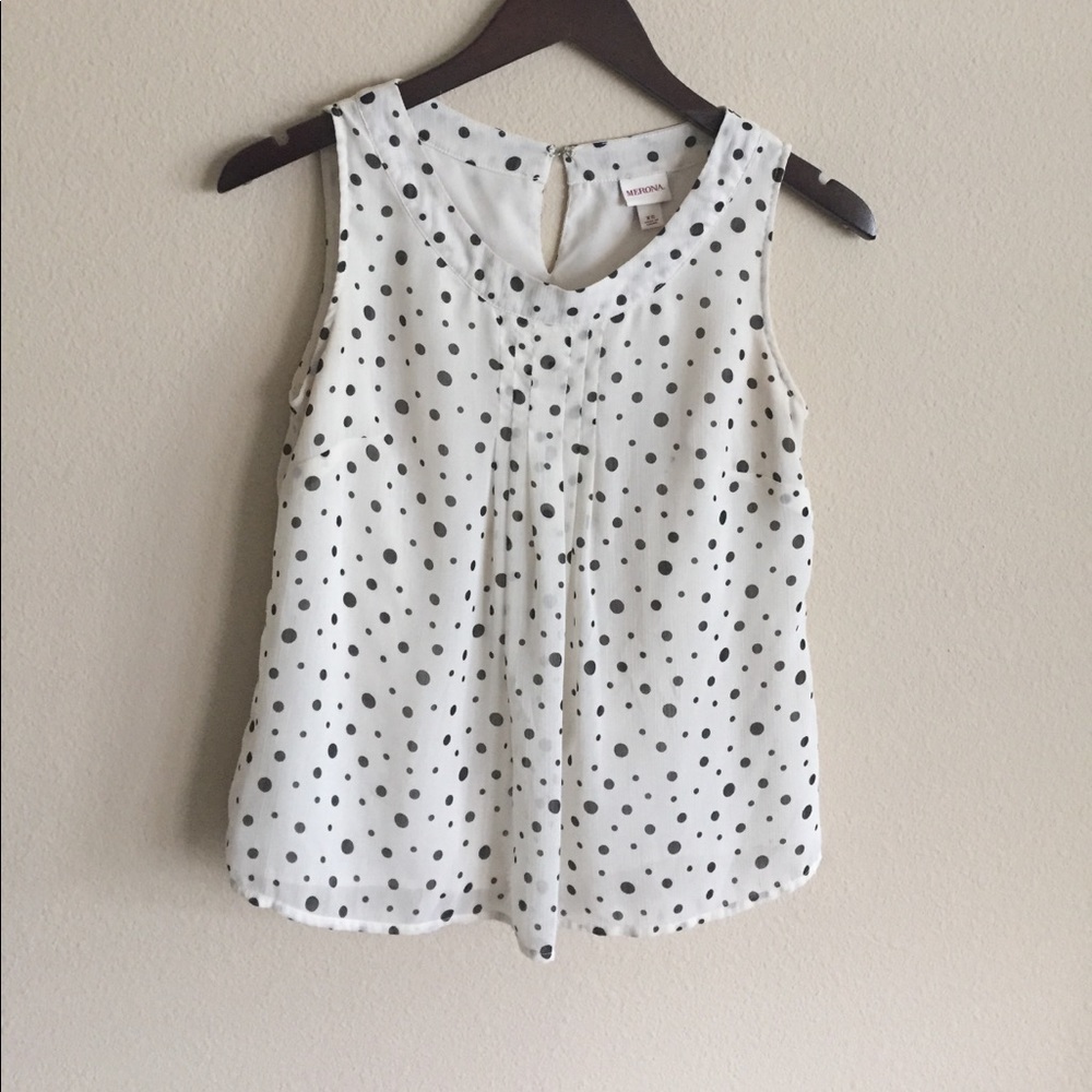 Merona black and white top