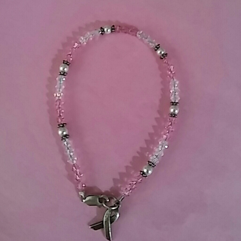 Sterling Silver Breast Cancer Bracelet