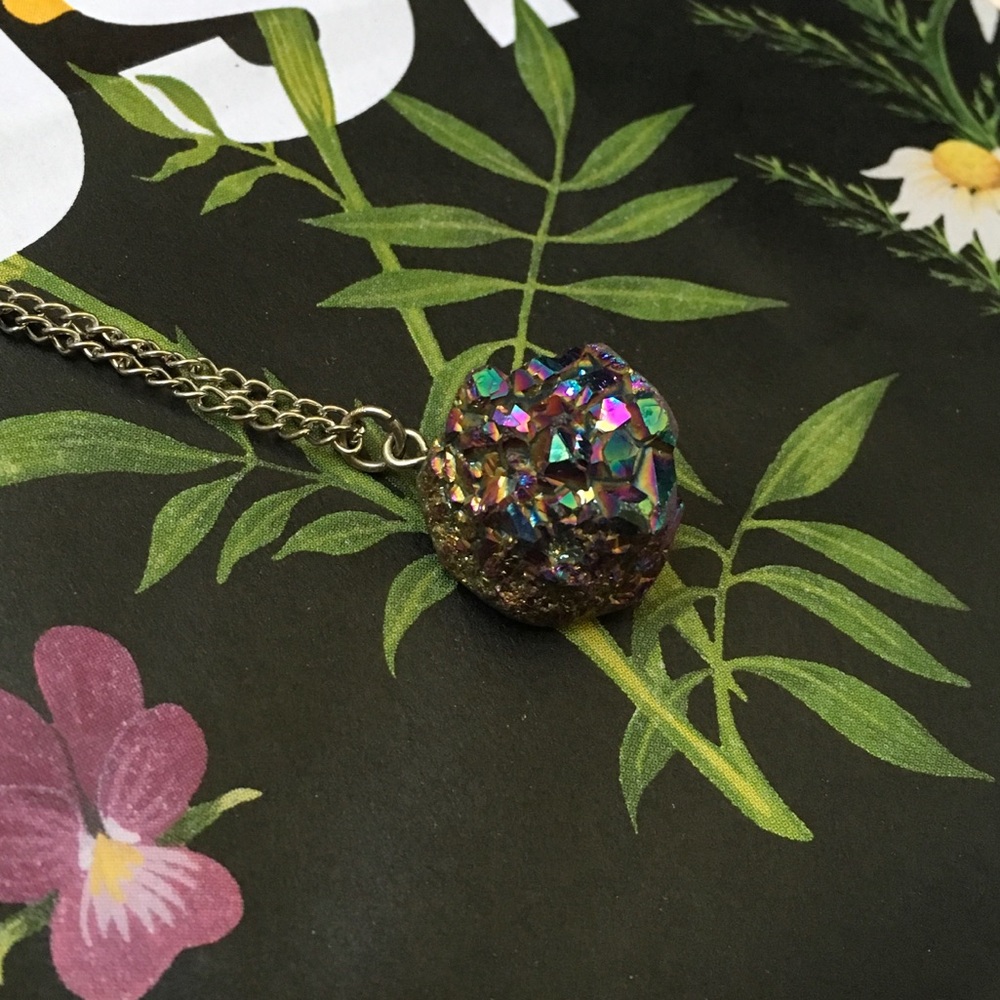 Multicolored Rock Necklace Handmade