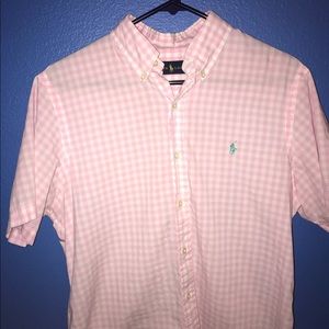 Pink Short Sleeve Polo Ralph Lauren Button Up