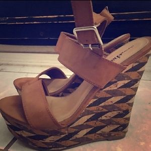 Charming Charlie tan wedges