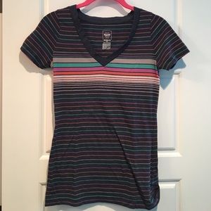 Women's v-neck striped tee
