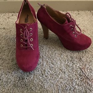maroon lace-up booties sz 9