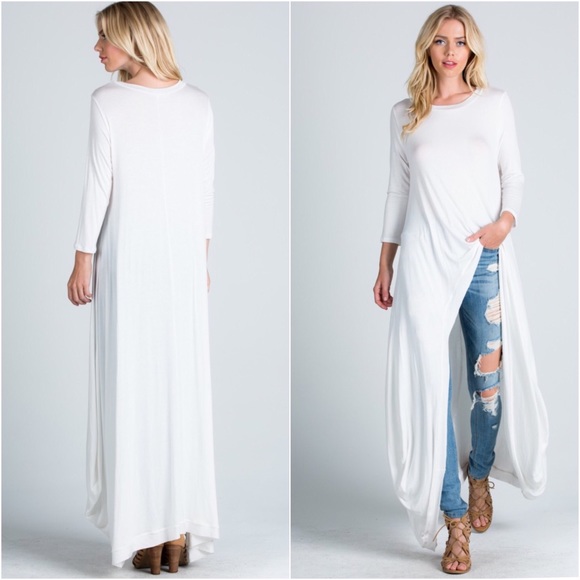 😢 Last 1 White HiLo Tunic Medium Only! - Picture 2 of 2