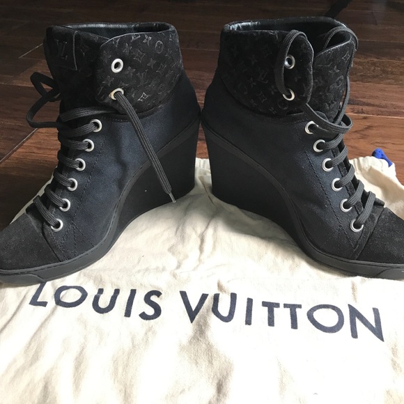 Louis Vuitton black Batignolles wedge high top 38 - Picture 3 of 8