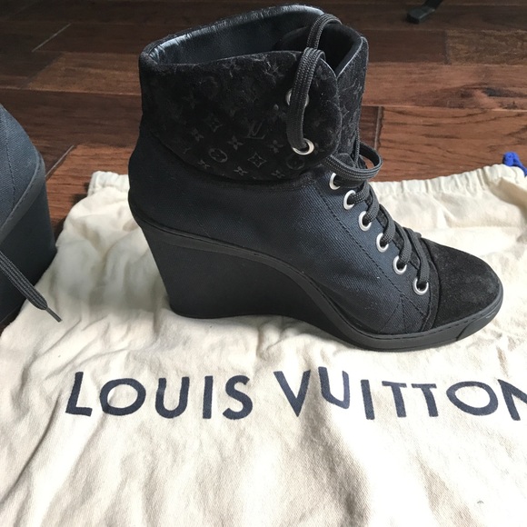 Louis Vuitton black Batignolles wedge high top 38 - Picture 4 of 8