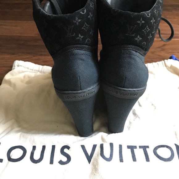 Louis Vuitton black Batignolles wedge high top 38 - Picture 5 of 8