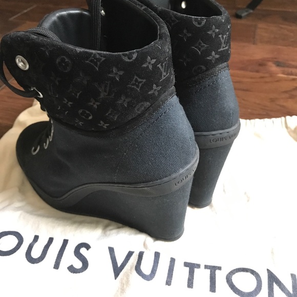 Louis Vuitton black Batignolles wedge high top 38 - Picture 6 of 8
