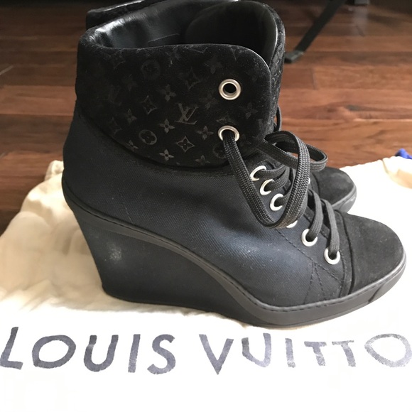 Louis Vuitton black Batignolles wedge high top 38 - Picture 7 of 8