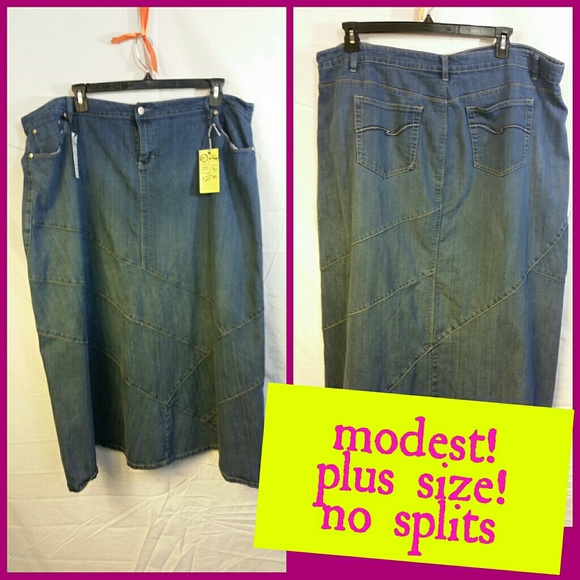 modest jean skirts plus size