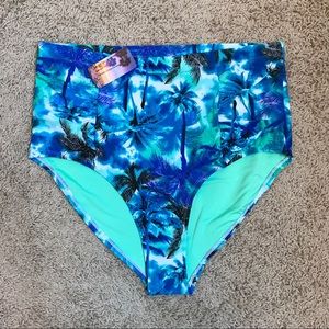 Forever 21 High Waisted Bikini Bottom Tropical 1X