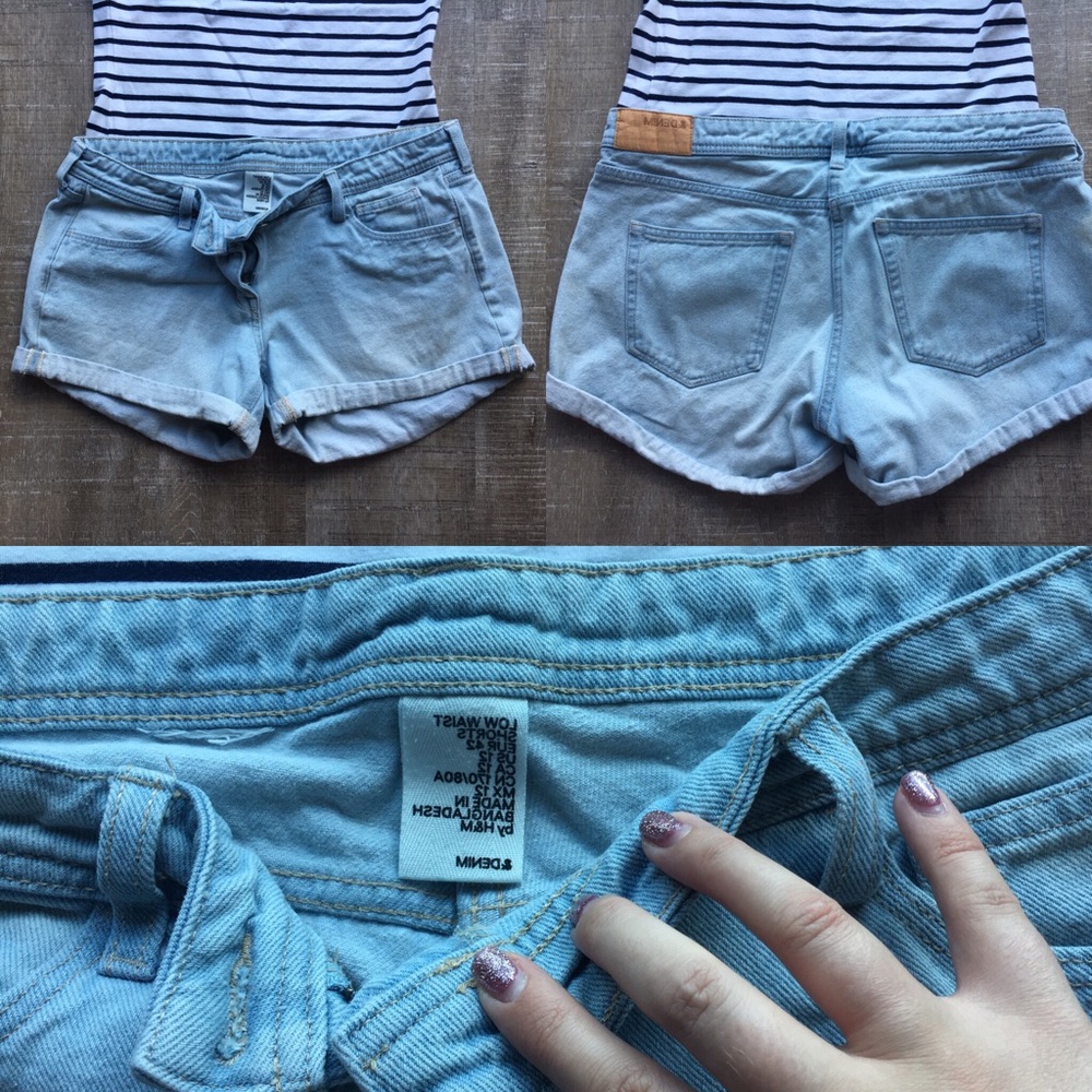 Light wash jean shorts H&M