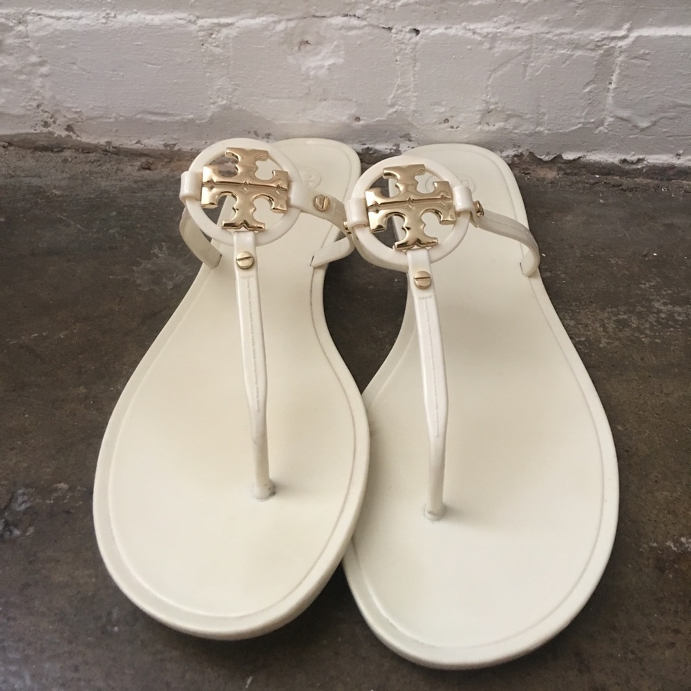 Tory Burch White Jelly Flip Flops!