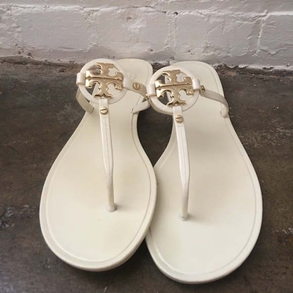 Tory Burch White Jelly Flip Flops! - Picture 1 of 5