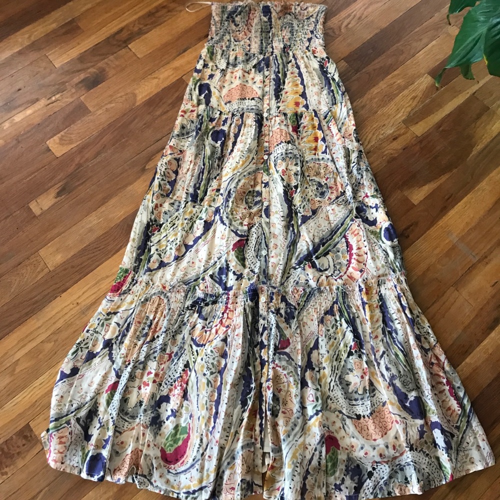 American Eagle floral strapless  maxi dress